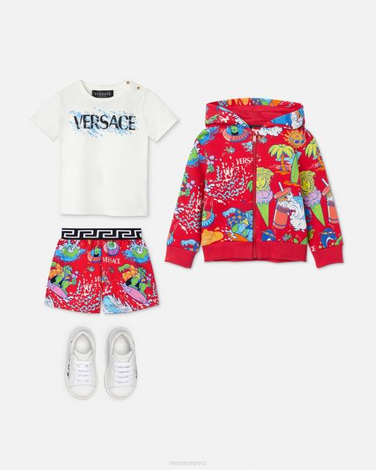Versace ropa niños sudadera con capucha y cremallera para bebé medusa sunnies 6BPV1927 rojo