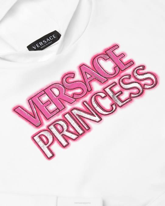 Versace ropa niños sudadera con capucha y logo \"princesa\" 6BPV1973 blanco