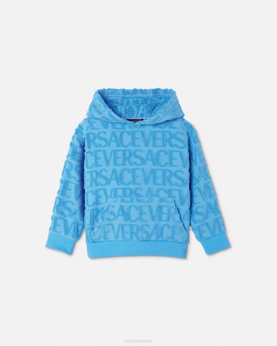 Versace ropa niños sudadera con capucha y toalla 6BPV2088 azul claro