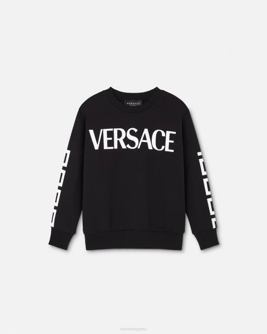 Versace ropa niños sudadera con grecas 6BPV2106 negro