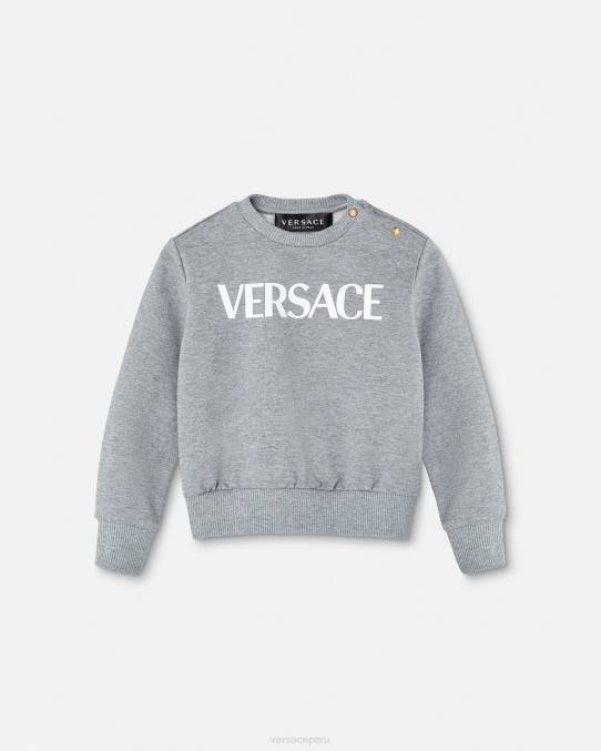 Versace ropa niños sudadera con logo para bebé 6BPV1856 gris
