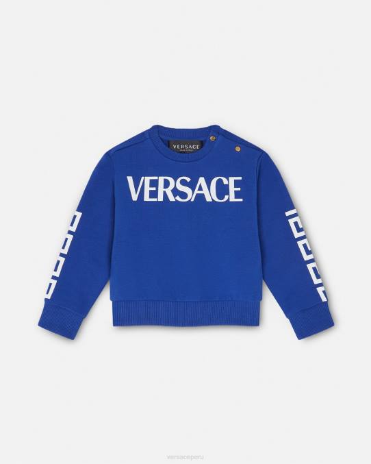 Versace ropa niños sudadera con logo para bebé 6BPV1888 azul