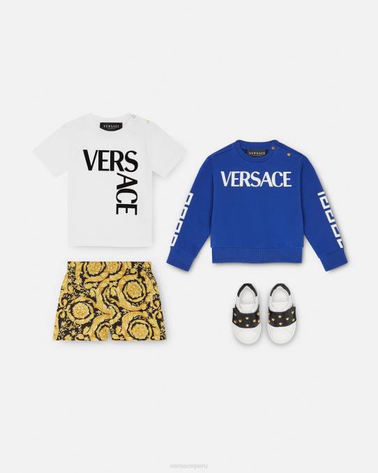 Versace ropa niños sudadera con logo para bebé 6BPV1888 azul