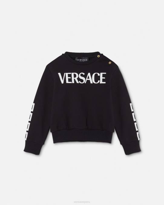 Versace ropa niños sudadera con logo para bebé 6BPV1905 negro