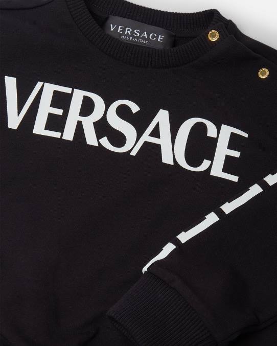 Versace ropa niños sudadera con logo para bebé 6BPV1905 negro
