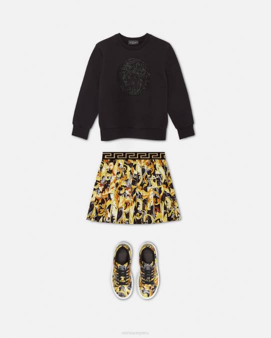 Versace ropa niños sudadera con medusa de cristal 6BPV1998 negro