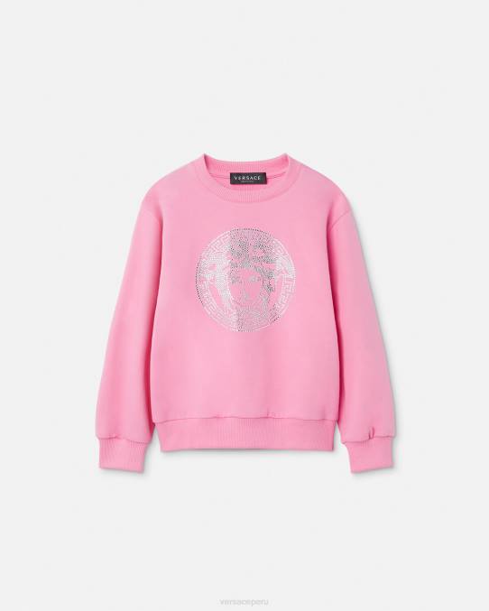 Versace ropa niños sudadera con medusa de cristal 6BPV2001 rosa