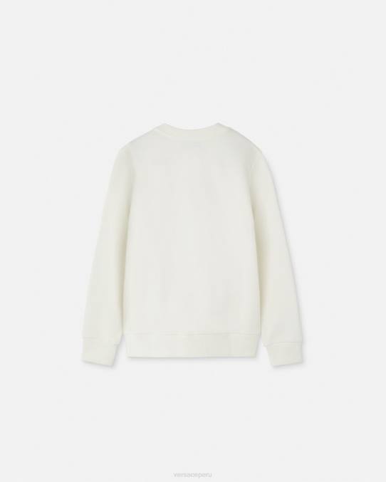 Versace ropa niños sudadera con tachuelas y Medusa 6BPV1962 blanco