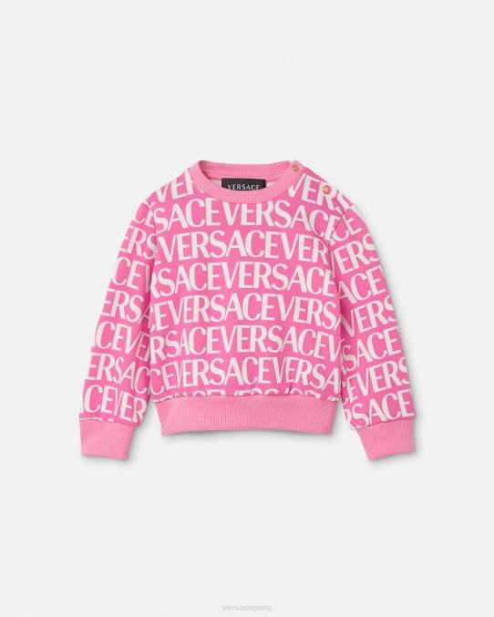 Versace ropa niños sudadera integral para bebé 6BPV1872 rosa y estampado