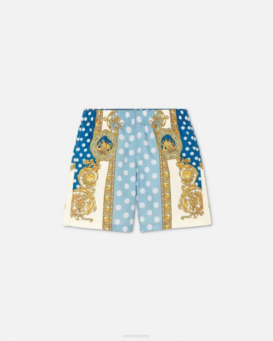 Versace ropa niños shorts de baño con diseño barroco de conchas marinas 6BPV2085 imprimir