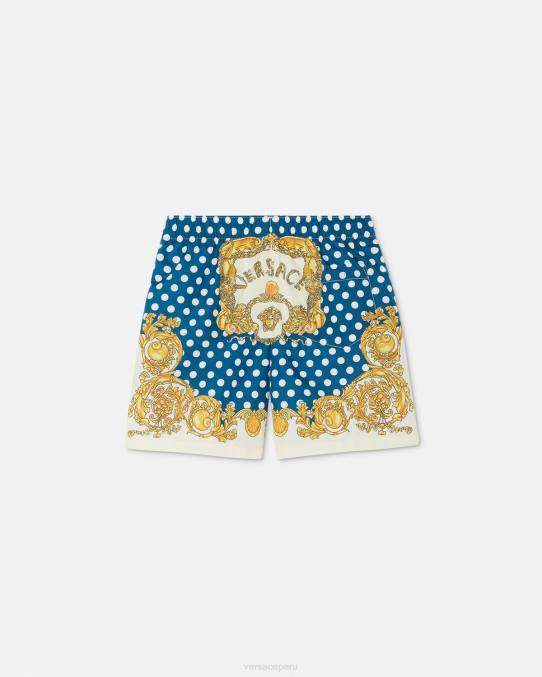 Versace ropa niños shorts de baño con diseño barroco de conchas marinas 6BPV2085 imprimir