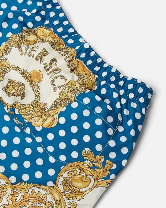 Versace ropa niños shorts de baño con diseño barroco de conchas marinas 6BPV2085 imprimir
