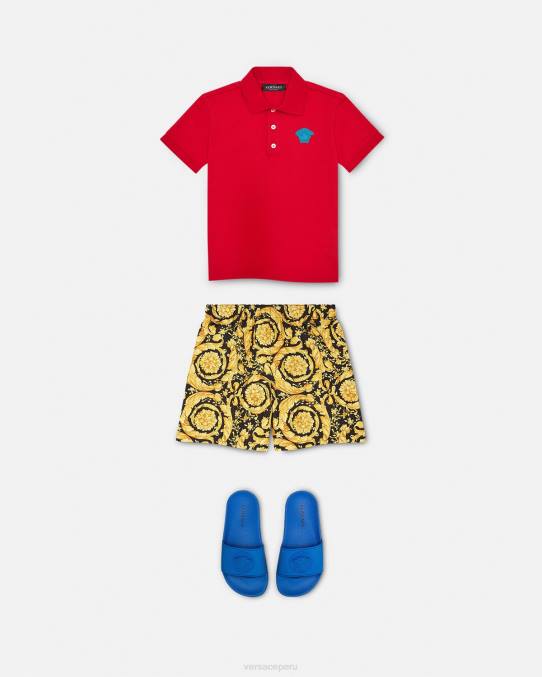 Versace ropa niños shorts de baño con estampado barroco 6BPV2097 imprimir