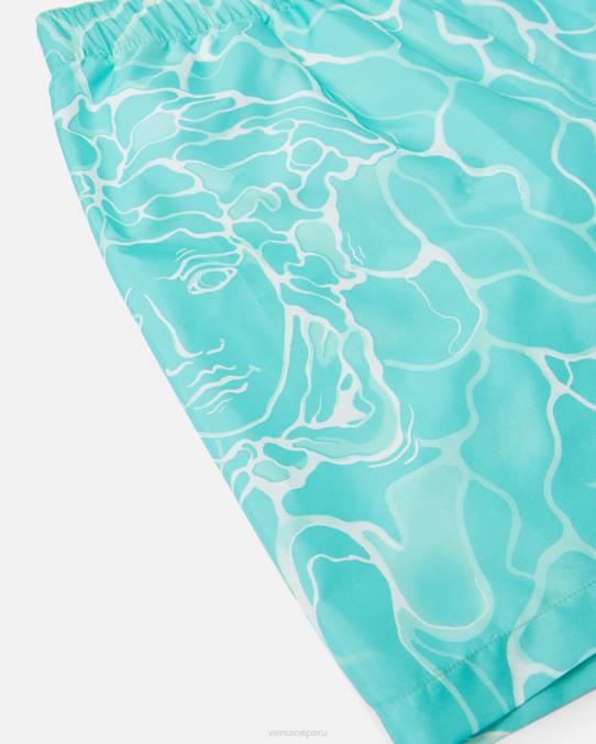 Versace ropa niños shorts de baño con logo de Medusa 6BPV2134 azul