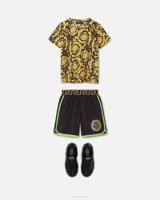 Versace ropa niños shorts de baño con medusa 6BPV2112 menta y negro