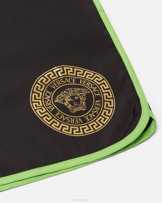 Versace ropa niños shorts de baño con medusa 6BPV2112 menta y negro
