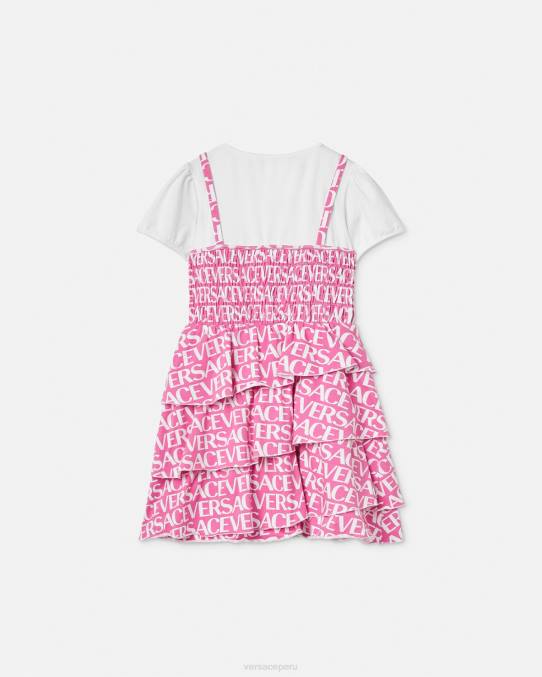 Versace ropa niños vestido con volantes en toda la prenda 6BPV1977 Rosa claro