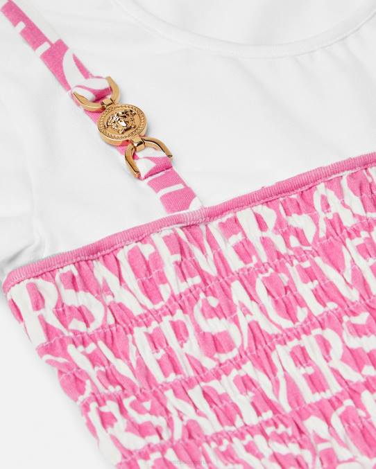 Versace ropa niños vestido con volantes en toda la prenda 6BPV1977 Rosa claro