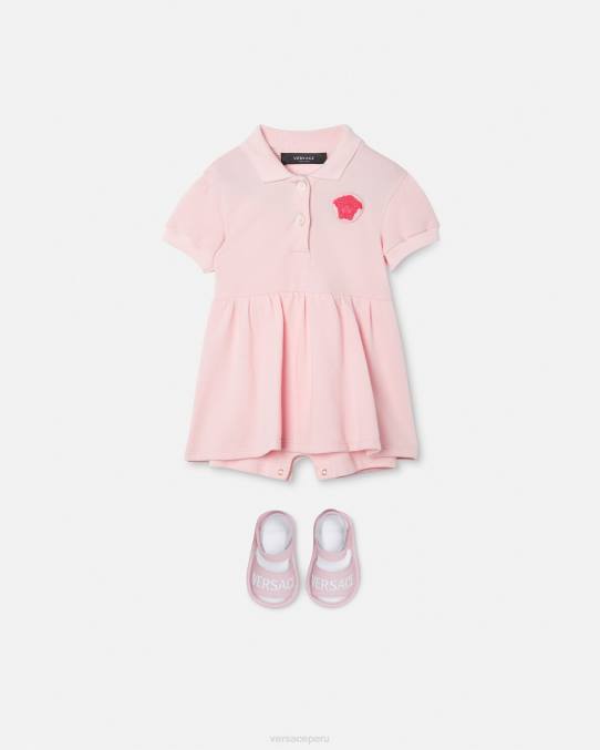 Versace ropa niños vestido de bebé con medusa 6BPV1834 Rosa claro