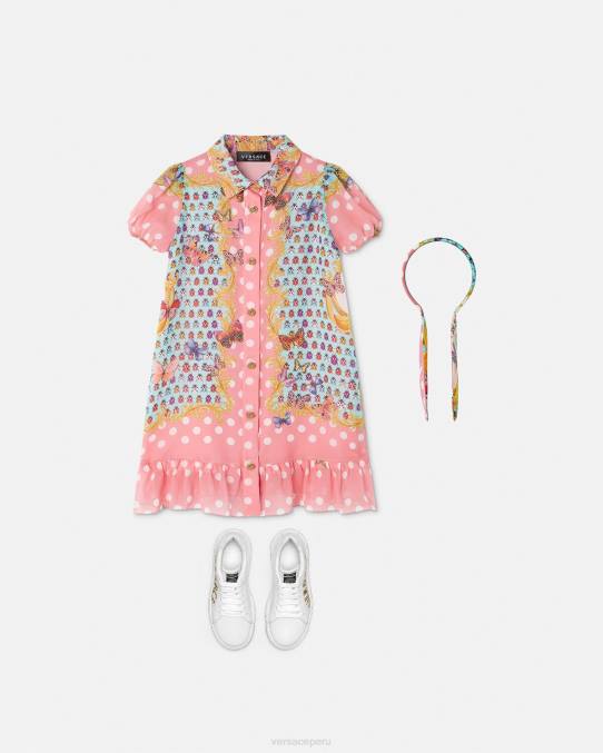Versace ropa niños vestido de seda mariposas 6BPV1941 imprimir