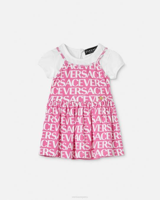 Versace ropa niños vestido estilo camiseta para bebé 6BPV1871 Rosa claro