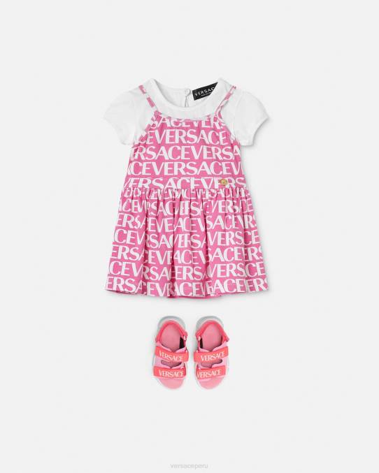 Versace ropa niños vestido estilo camiseta para bebé 6BPV1871 Rosa claro