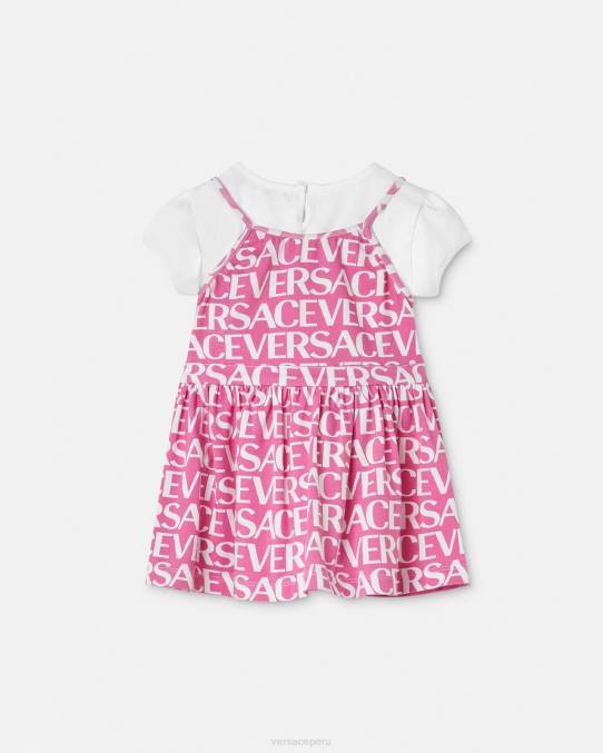 Versace ropa niños vestido estilo camiseta para bebé 6BPV1871 Rosa claro