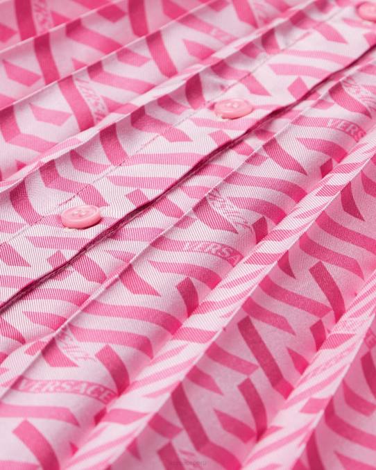 Versace ropa niños vestido plisado la greca 6BPV1997 rosa