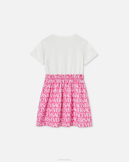 Versace ropa niños vestido por toda la prenda 6BPV1980 blanco y rosa