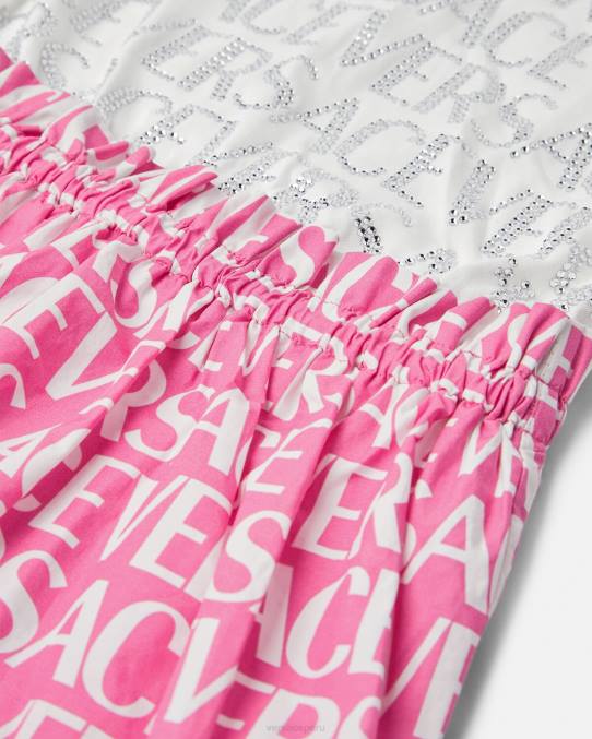 Versace ropa niños vestido por toda la prenda 6BPV1980 blanco y rosa