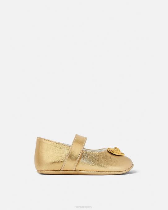 Versace zapato niños bailarinas de bebé con medusa y corazón 6BPV1847 oro