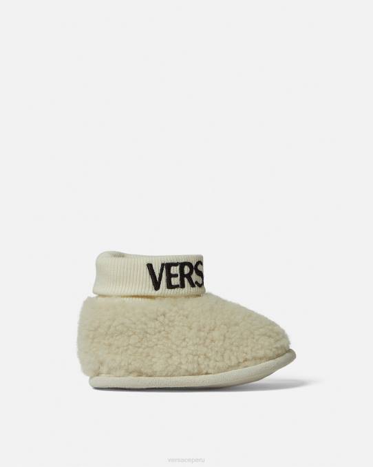 Versace zapato niños botas de bebé con logo de peluche 6BPV1849 beige