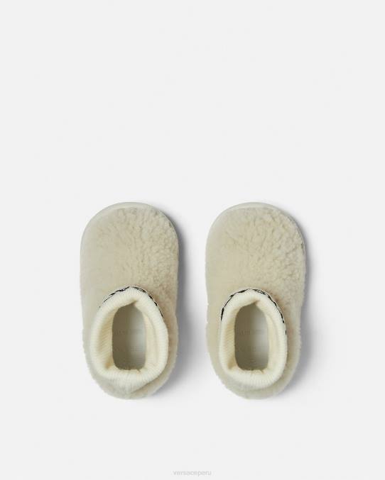 Versace zapato niños botas de bebé con logo de peluche 6BPV1849 beige