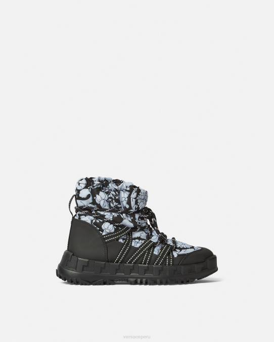 Versace zapato niños botas de nieve con silueta barroca 6BPV2034 blanco negro