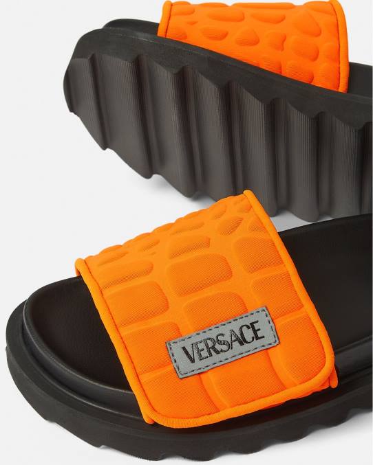 Versace zapato niños diapositivas con logo reciclado 6BPV2052 naranja