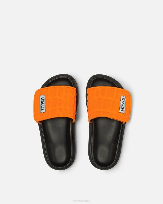 Versace zapato niños diapositivas con logo reciclado 6BPV2052 naranja