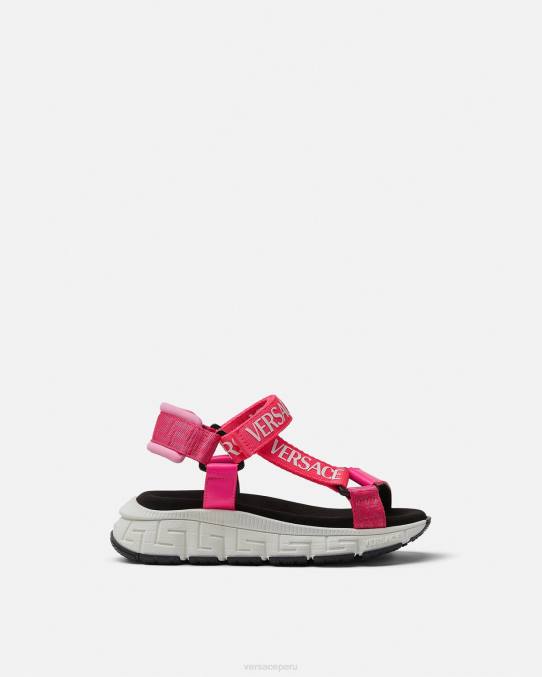Versace zapato niños sandalias con trigreca y logo 6BPV2044 fucsia