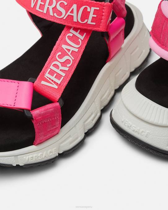 Versace zapato niños sandalias con trigreca y logo 6BPV2044 fucsia