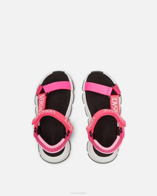 Versace zapato niños sandalias con trigreca y logo 6BPV2044 fucsia