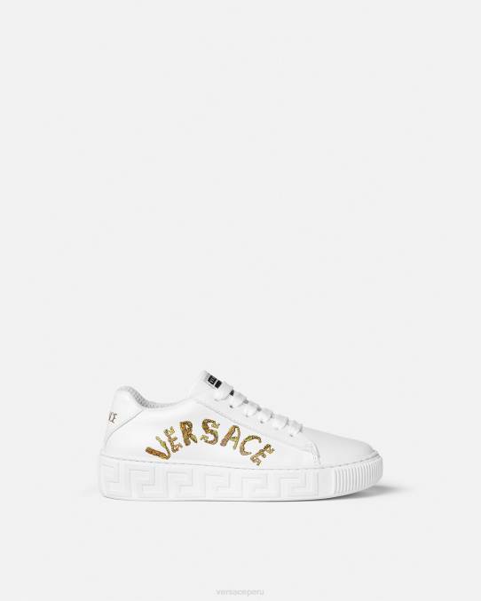 Versace zapato niños zapatillas con greca barroca y concha 6BPV2027 imprimir