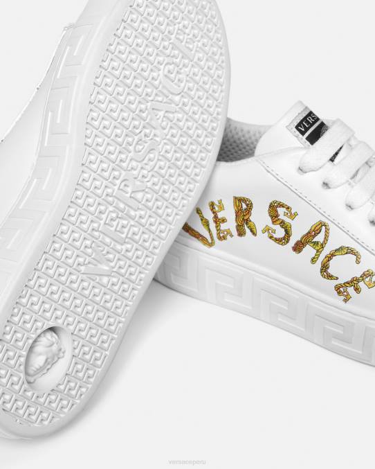 Versace zapato niños zapatillas con greca barroca y concha 6BPV2027 imprimir