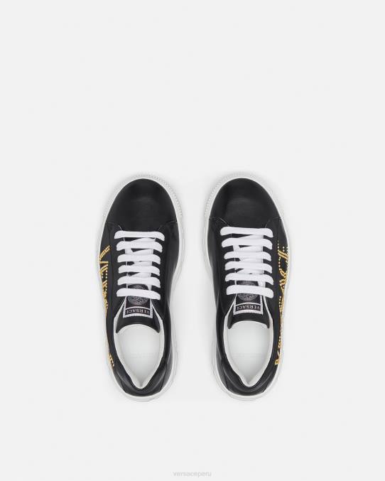 Versace zapato niños zapatillas con logo Greca 6BPV2037 negro