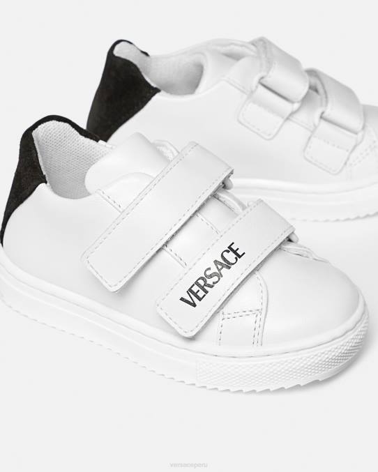 Versace zapato niños zapatillas con logo para bebé 6BPV1876 blanco negro