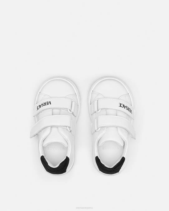 Versace zapato niños zapatillas con logo para bebé 6BPV1876 blanco negro