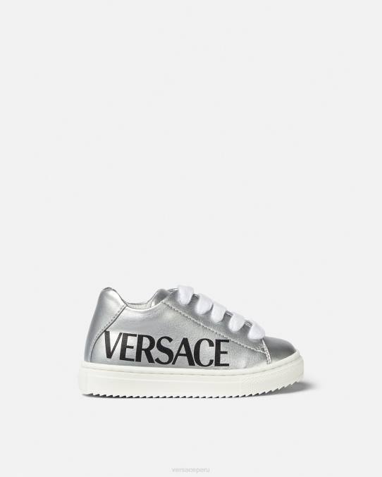 Versace zapato niños zapatillas metalizadas con logo para bebé 6BPV1875 imprimir