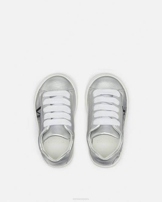 Versace zapato niños zapatillas metalizadas con logo para bebé 6BPV1875 imprimir