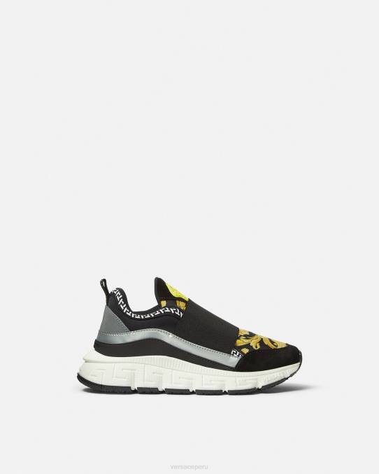 Versace zapato niños zapatillas trigreca barroco 6BPV2050 negro y estampado