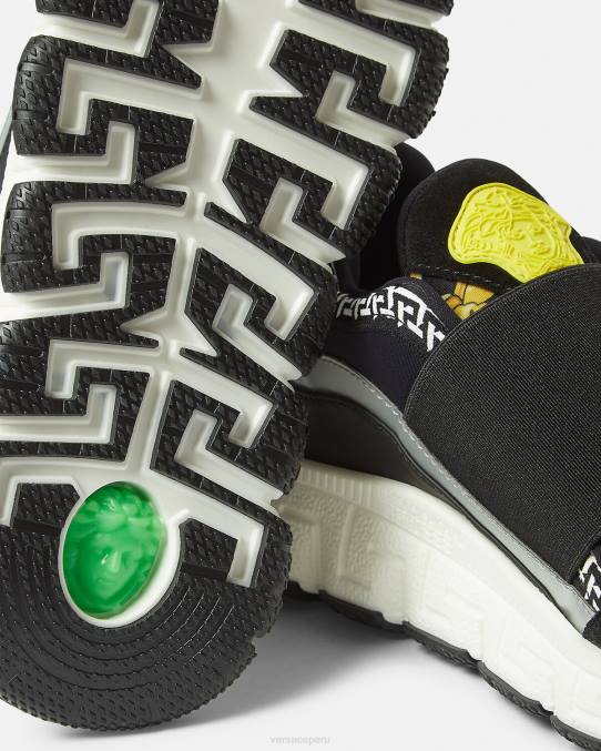 Versace zapato niños zapatillas trigreca barroco 6BPV2050 negro y estampado