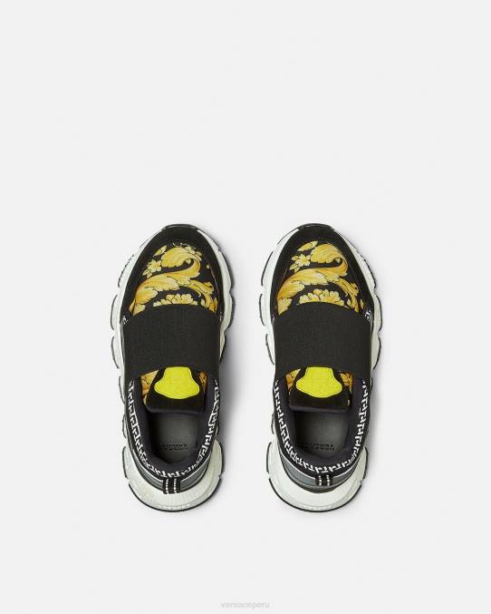Versace zapato niños zapatillas trigreca barroco 6BPV2050 negro y estampado