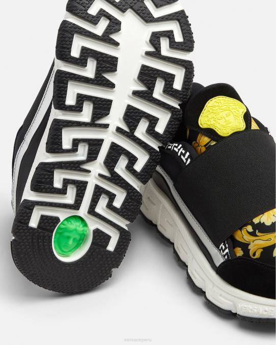 Versace zapato niños zapatillas trigreca barroco 6BPV2051 negro y estampado